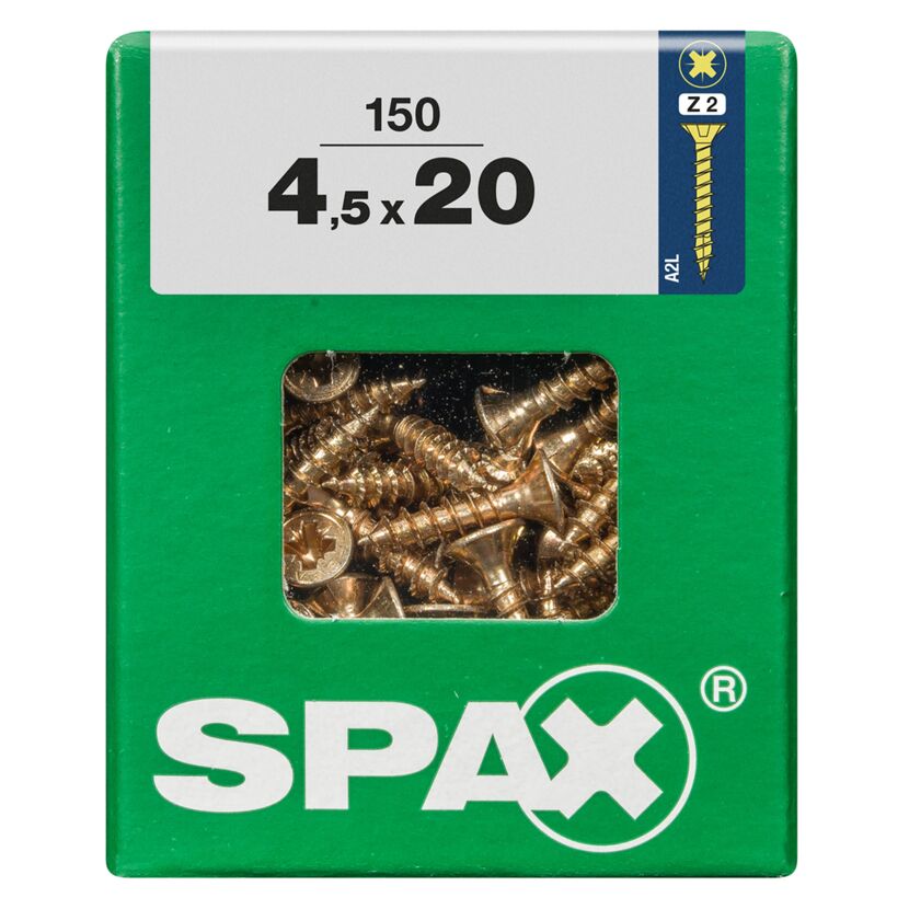 150 SPAX Senkkopfschrauben 4,5 x 20 mm gelb