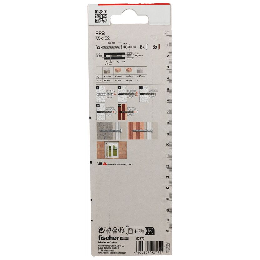 Fensterrahmenschraube 'FFS' Ø 7,5 x 152 mm TX30 6 Stück
