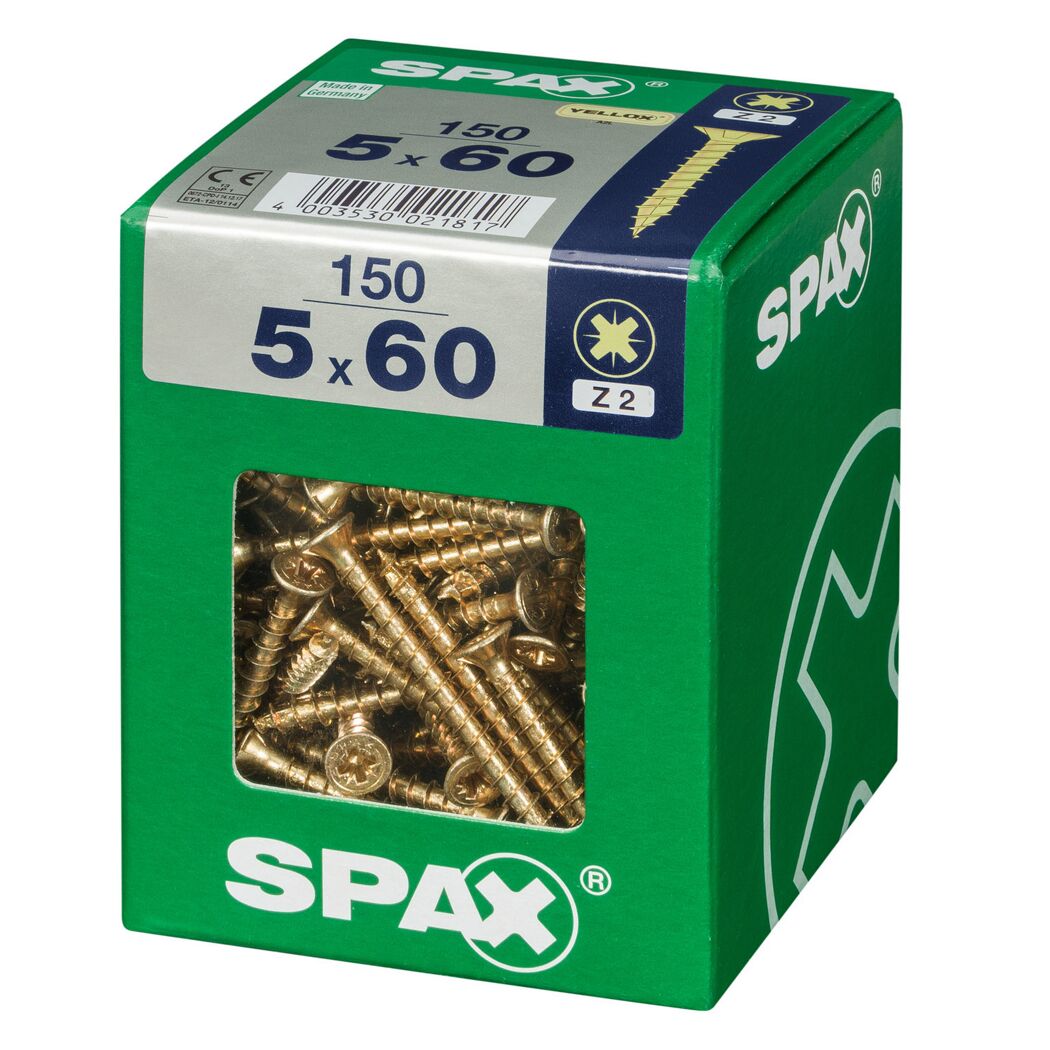 Senkkopfschrauben PZ2 Ø 5 x 60 mm 150 Stück