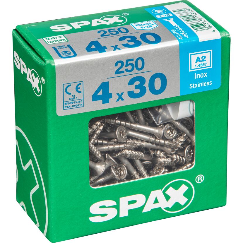 Senkkopfschrauben T-Star rostfrei Ø 4 x 30 mm 250 Stück
