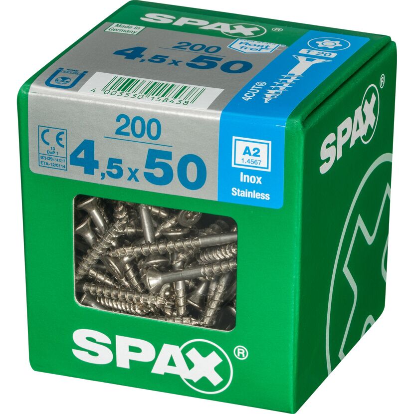 Senkkopfschrauben T-Star rostfrei Ø 4,5 x 50 mm 200 Stück