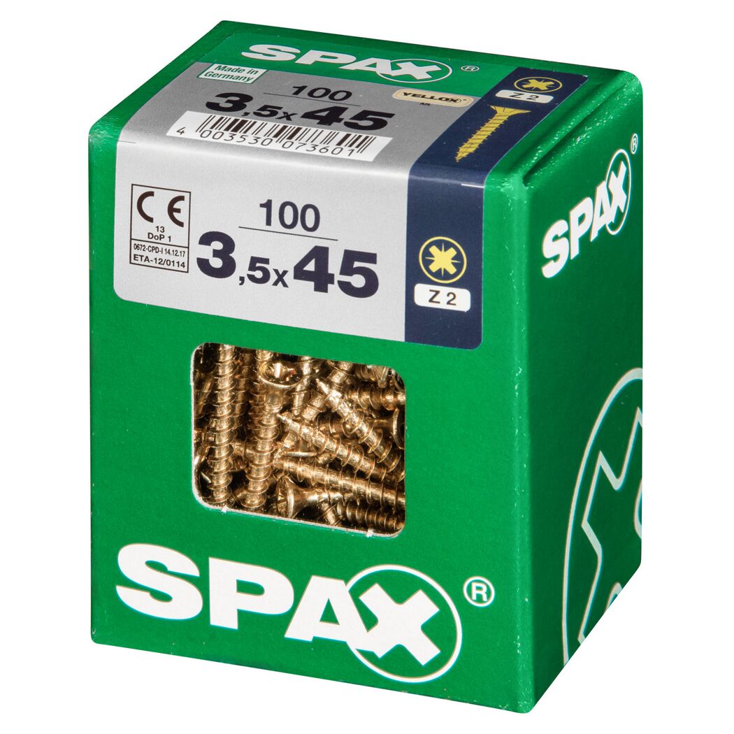 Senkkopfschrauben PZ2 Ø 3,5 x 45 mm 100 Stück