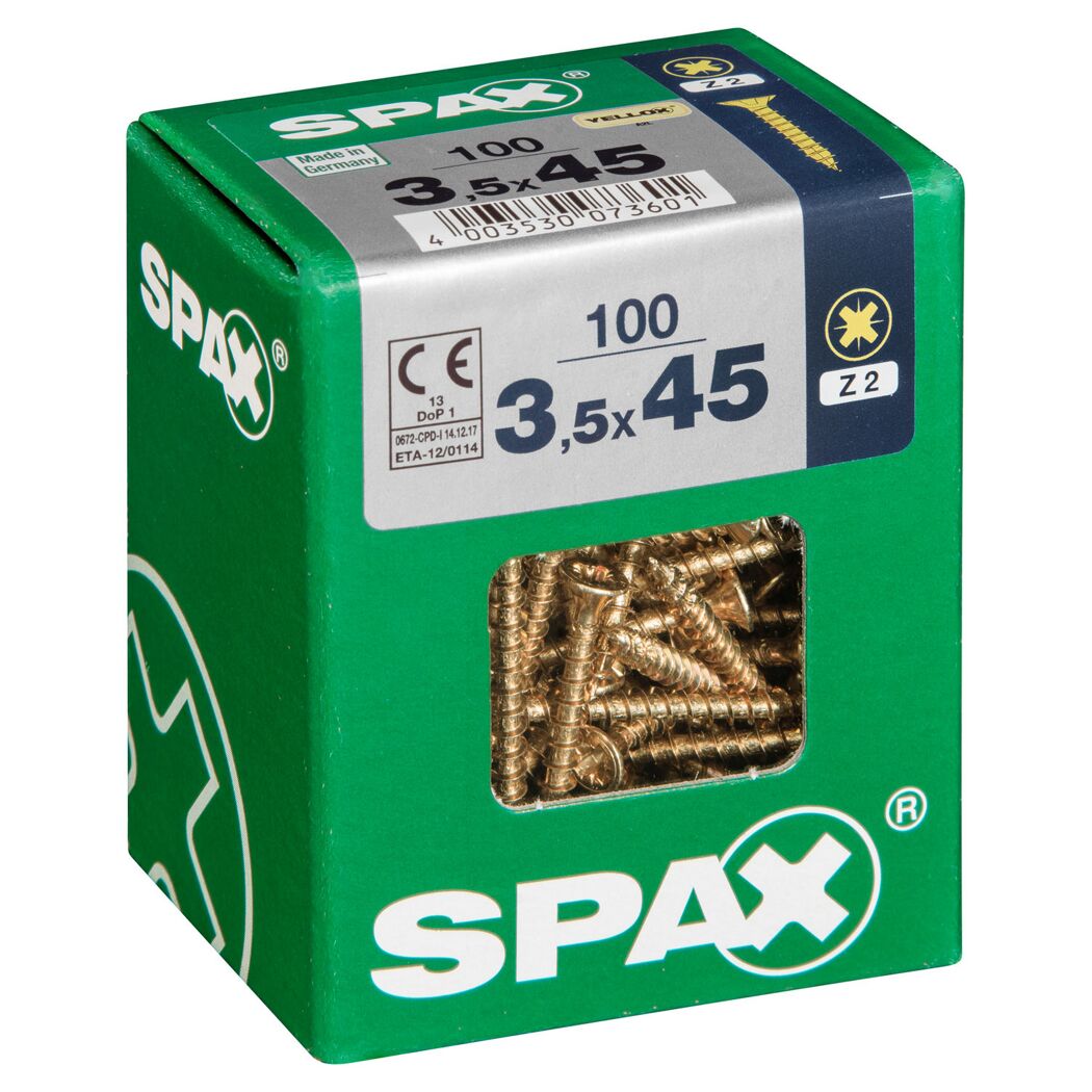 Senkkopfschrauben PZ2 Ø 3,5 x 45 mm 100 Stück