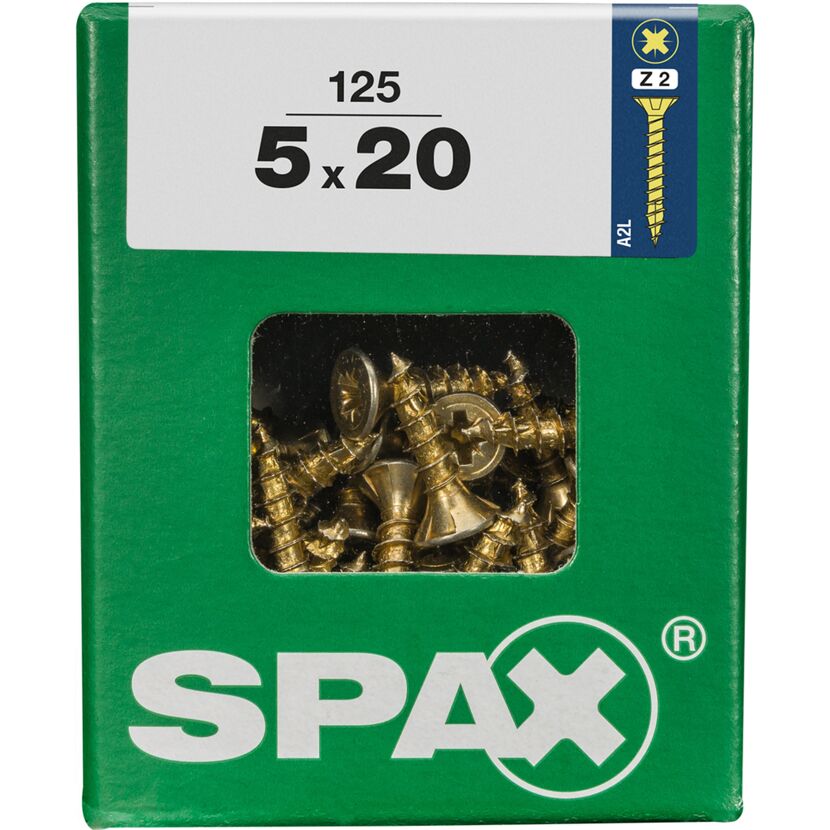 SPAX Senkkopfschrauben gelb 5x20 mm, 125 Stück