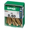 SPAX Senkkopf-Schrauben, gelb verzinkt, 5 x 60 mm, 25 Stück