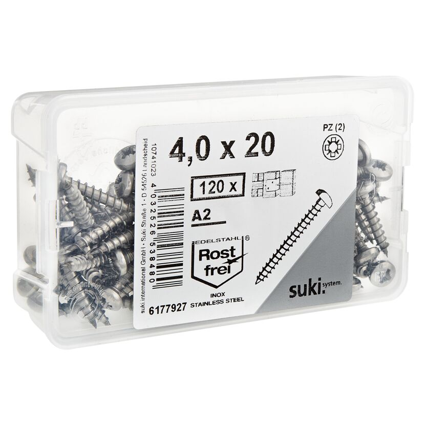 Flechtzaunschrauben 4,0 x 20 mm A2 120 Stück