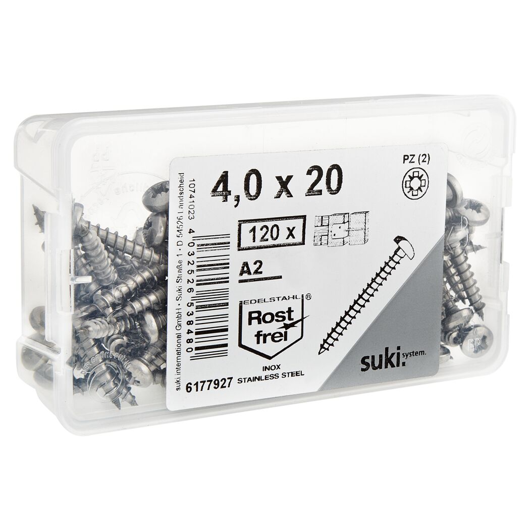 Flechtzaunschrauben 4,0 x 20 mm A2 120 Stück