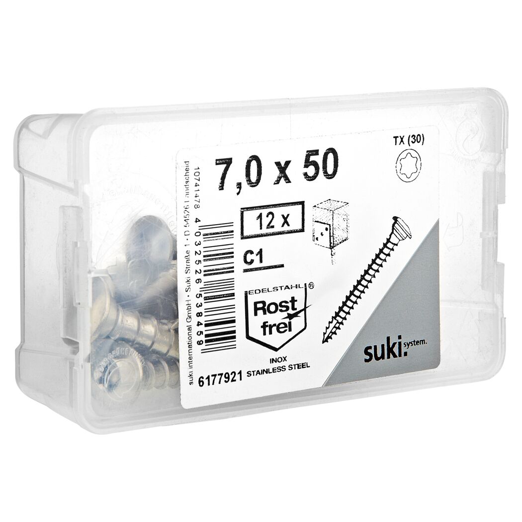 Pfostenschrauben Ø 7,0 x 40 mm C1 12 Stück