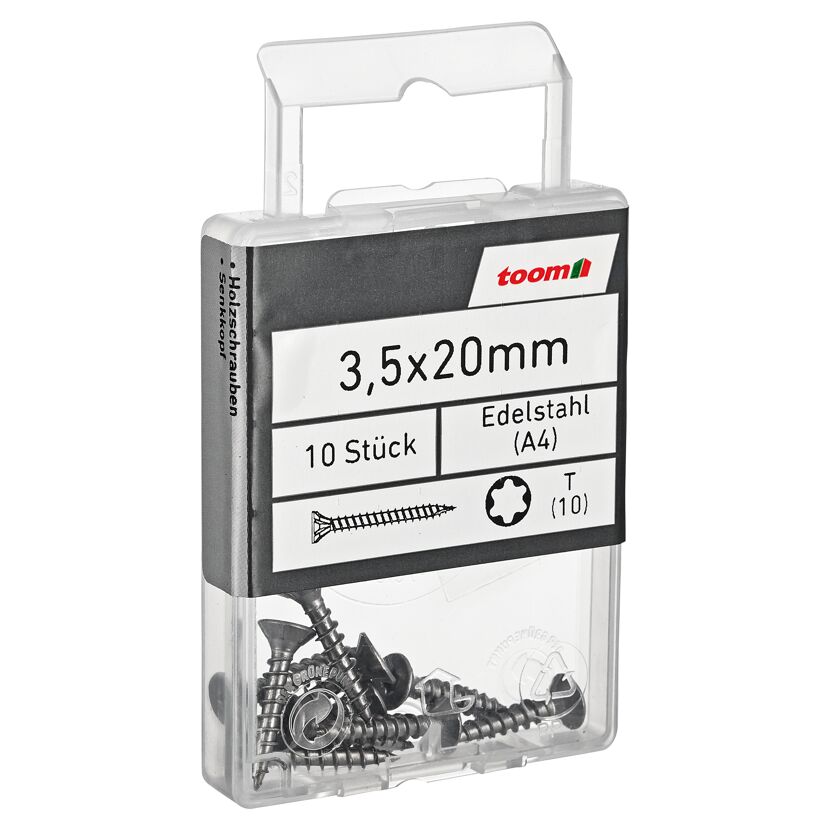 Holzschrauben T10 Torx Edelstahl 3,5 x 20 mm 10 Stück
