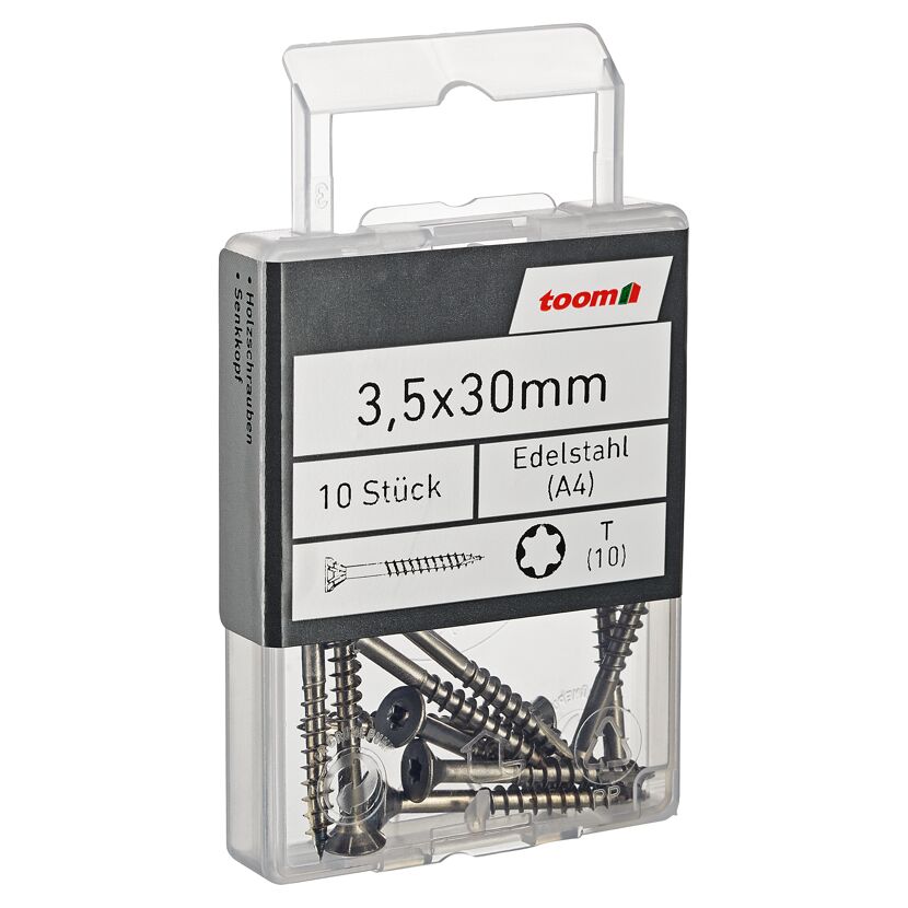 Holzschrauben T10 Torx Edelstahl 3,5 x 30 mm 10 Stück