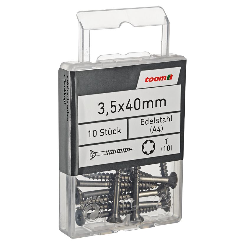 Holzschrauben T10 Torx Edelstahl 3,5 x 40 mm 10 Stück