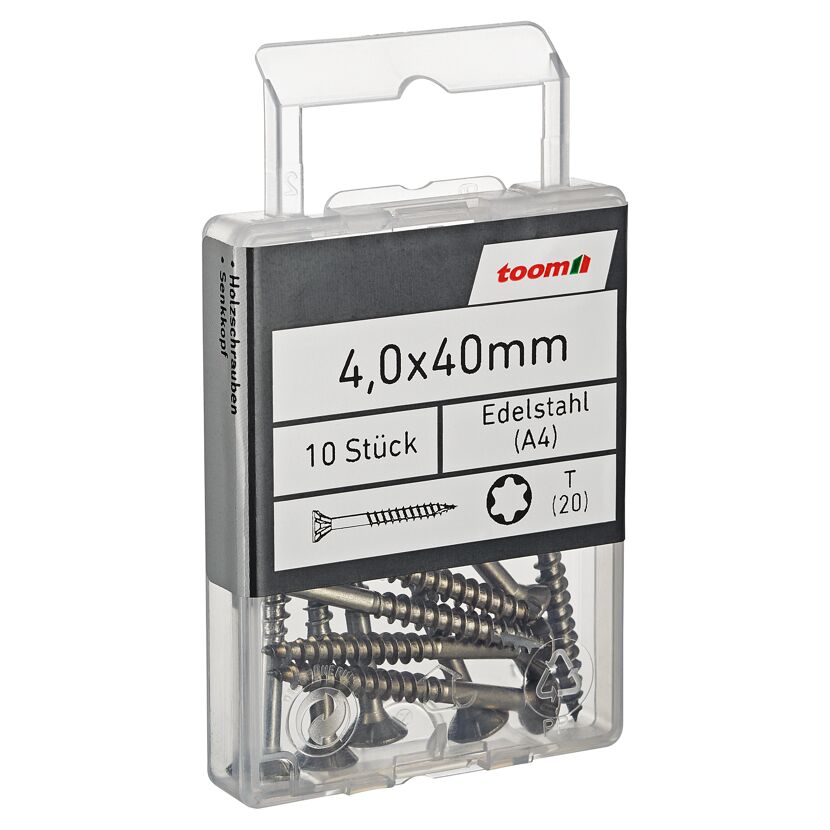 Holzschrauben T20 Torx Edelstahl 4,0 x 40 mm 10 Stück