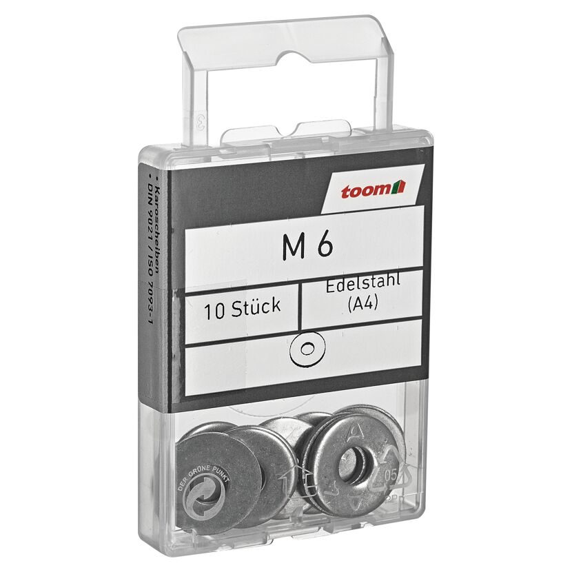 Karoscheiben Edelstahl A4 M6 6,4 mm 10 Stück