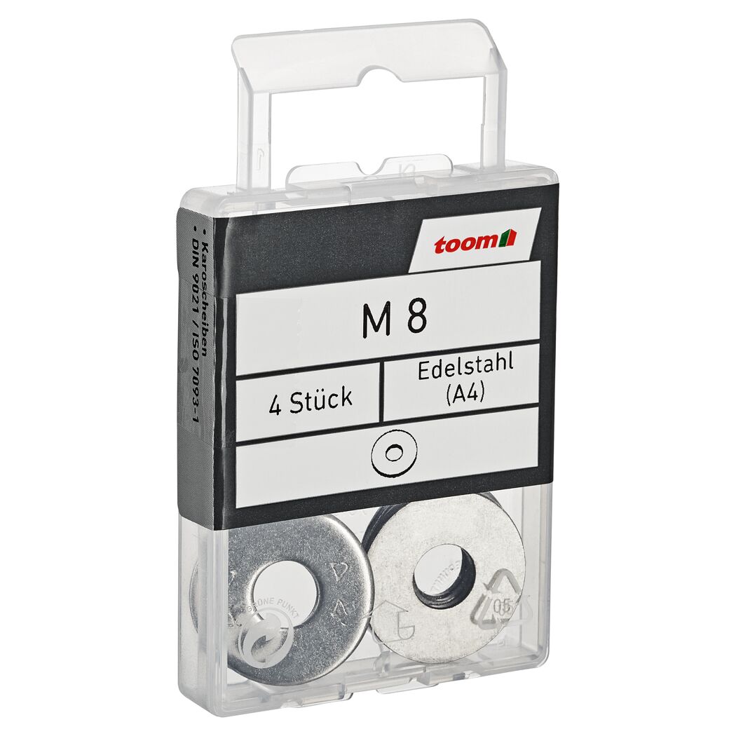 Karoscheiben Edelstahl A4 M8 8,4 mm 4 Stück