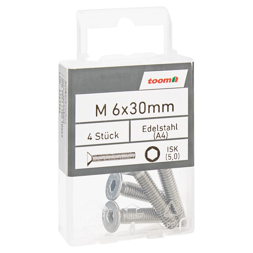 Senkschraube ISK5,0 Edelstahl M6 x 30 mm 4 Stück