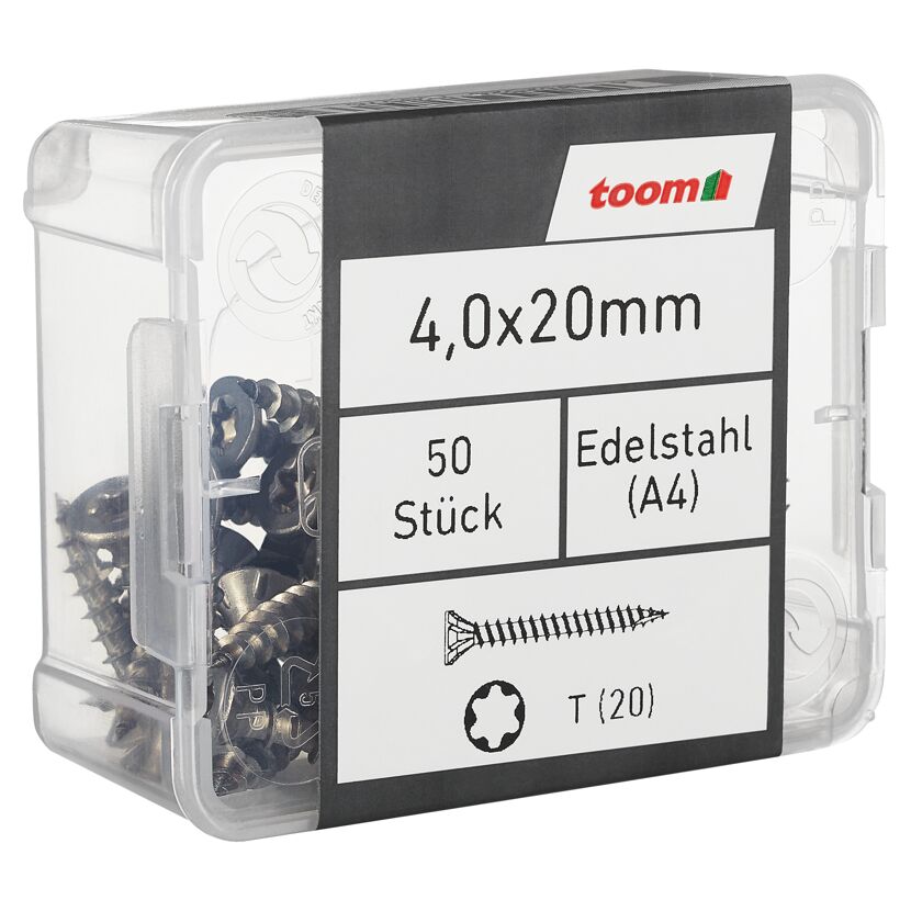 Holzschraube T20 Torx Edelstahl 4,0 x 20 mm 50 Stück