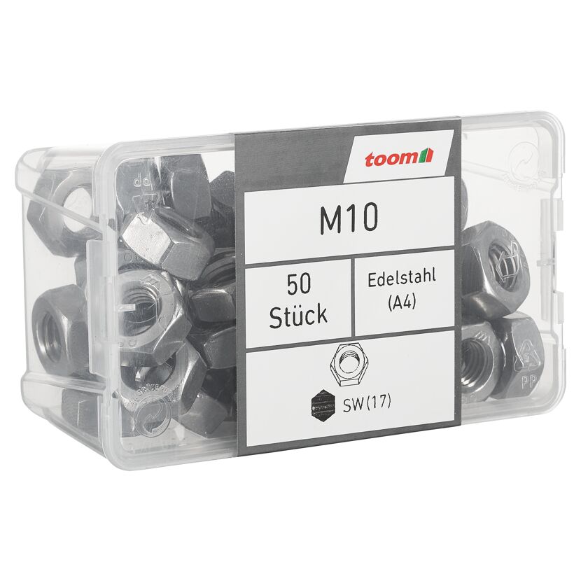 Sechskantmuttern M10 Edelstahl A4 50 Stück
