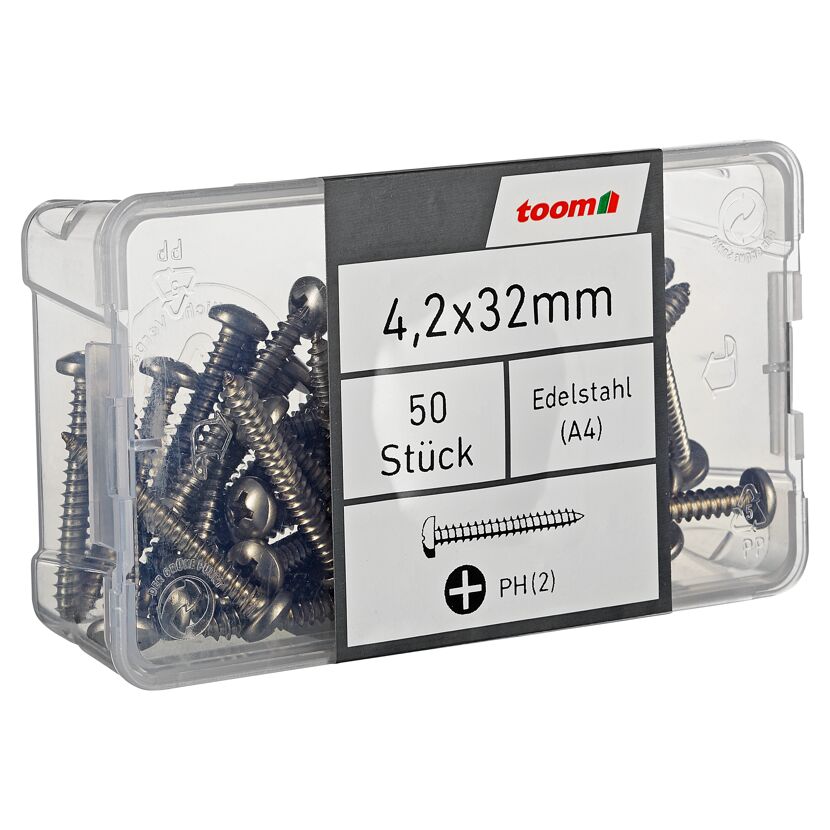 Blechschrauben PH2 Edelstahl 4,2 x 32 mm 50 Stück