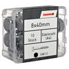 Schlüsselschrauben SW13 Edelstahl 8,0 x 40 mm 10 Stück