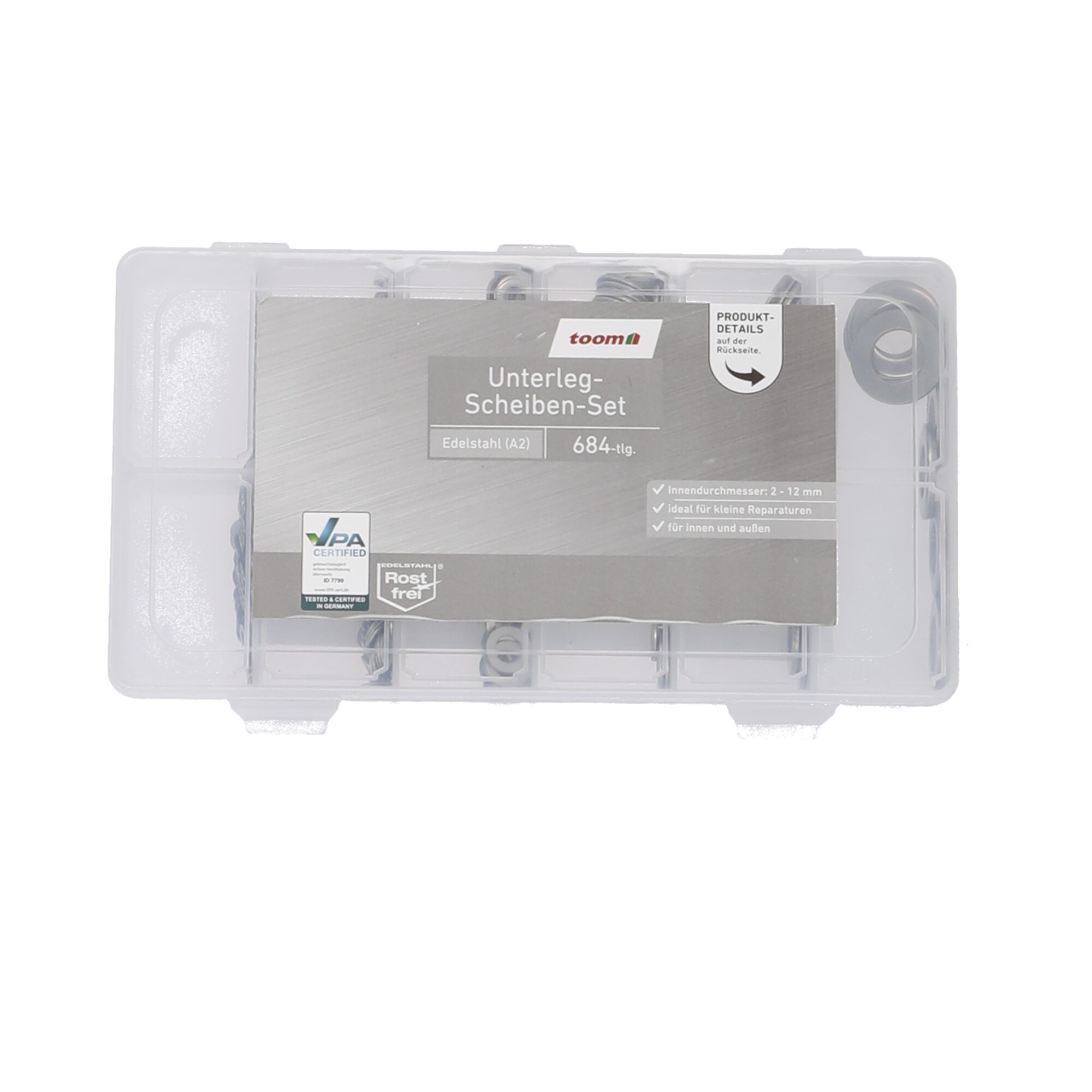 684-teiliges Unterlegscheiben-Set aus Edelstahl