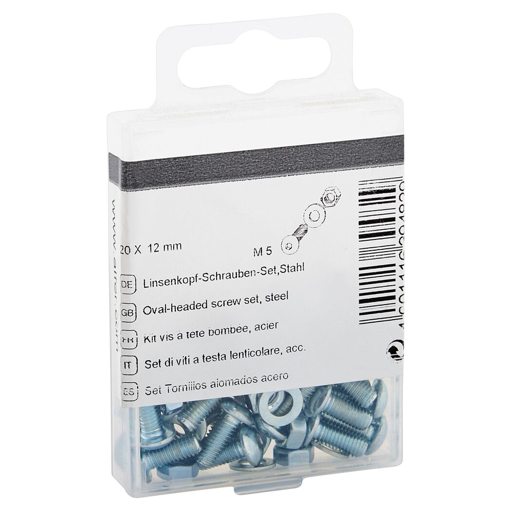 Linsenkopfschrauben-Set Ø 5 x 12 mm 20 Stück