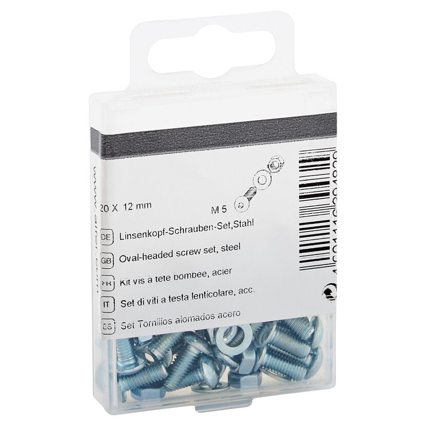 Linsenkopfschrauben-Set Ø 5 x 12 mm 20 Stück