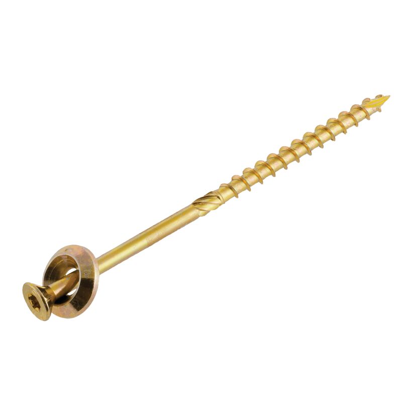 Goldene Holzbauschraube mit Senkkopf