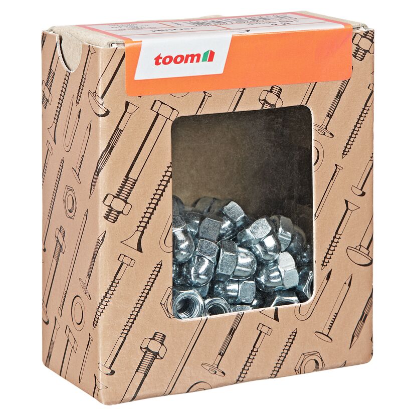 Hutmuttern Stahl M6 Ø 6 mm, 100 Stück