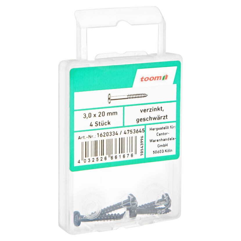 Zierschrauben Ø 3 x 20 mm 4 Stück