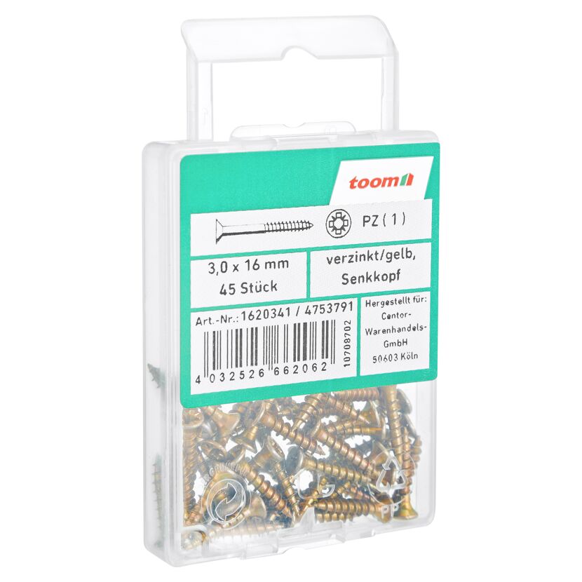 Scharnierschrauben Ø 3,0 x 16 mm 45 Stück
