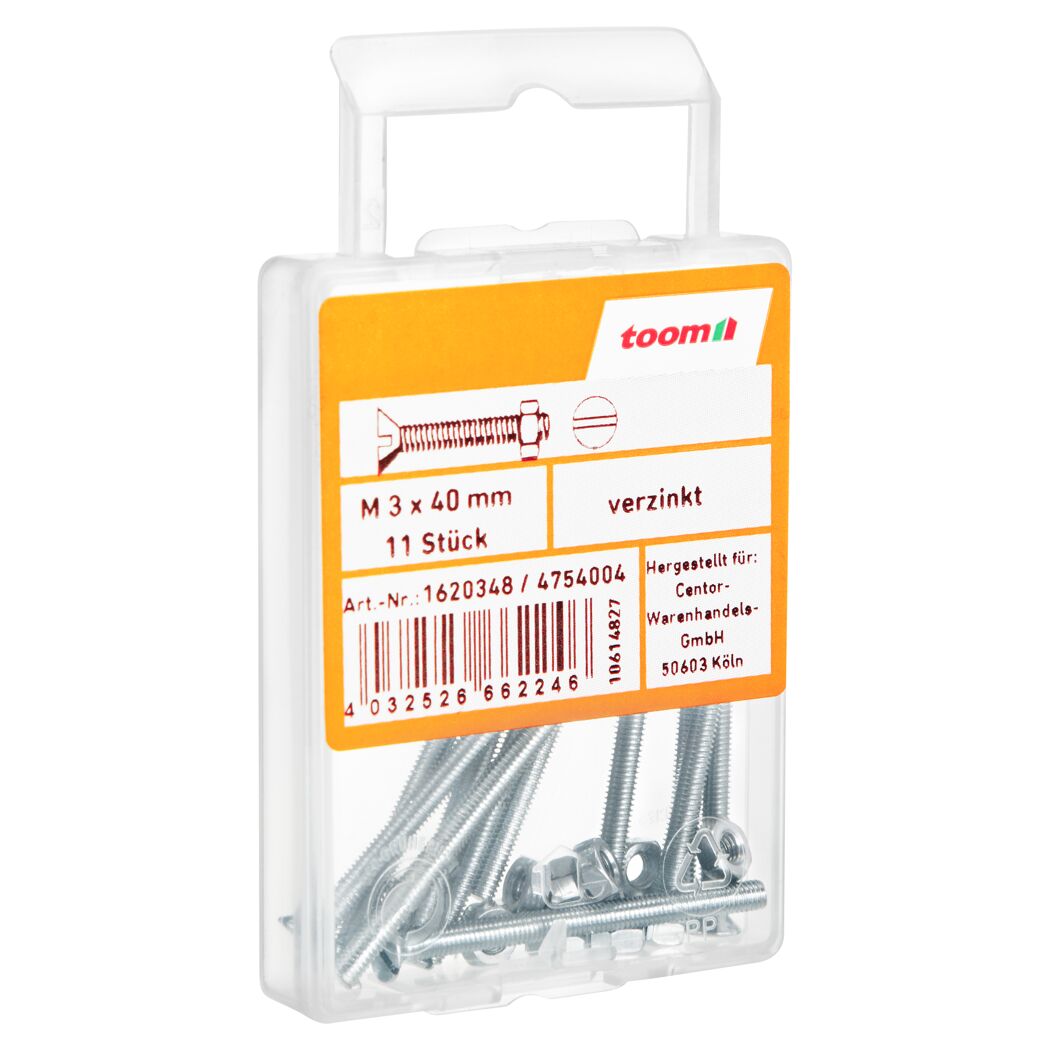 toom Senkschrauben M3 x 40 mm 11 Stück