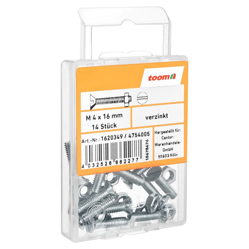 Senkschrauben M4 x 16 mm verzinkt DIN 963 14 Stück