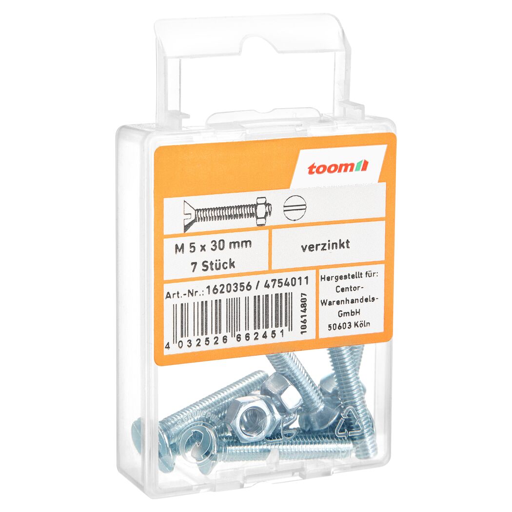 Senkschrauben M5 x 30 mm DIN 963 7 Stück