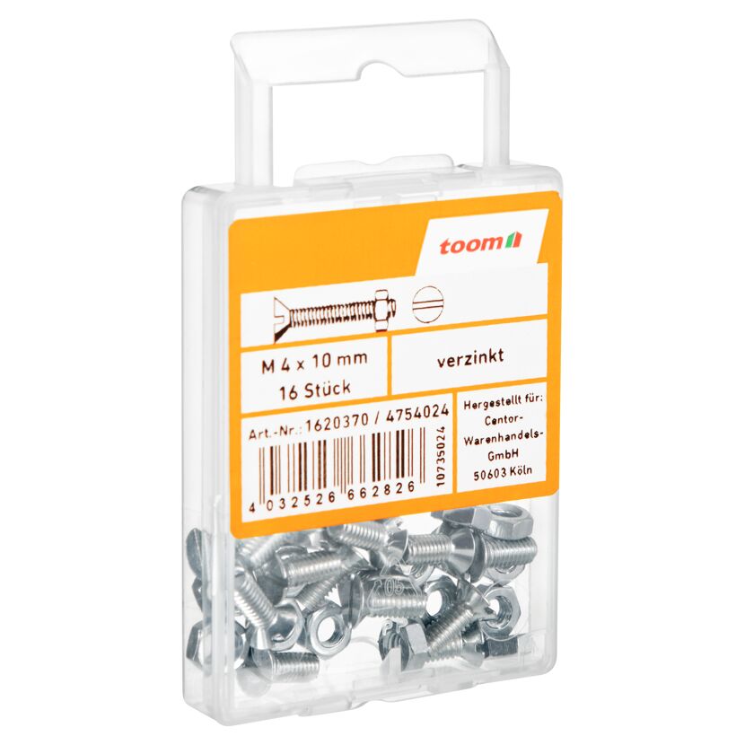 Senkschrauben M4 x 10 mm DIN 963 16 Stück