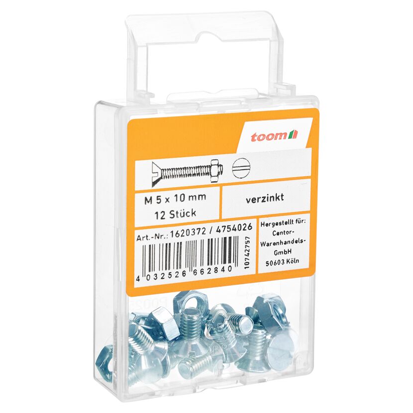 Senkschrauben M5 x 10 mm DIN 963 12 Stück