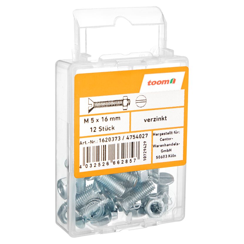 Senkschrauben M5 x 16 mm DIN 963 12 Stück