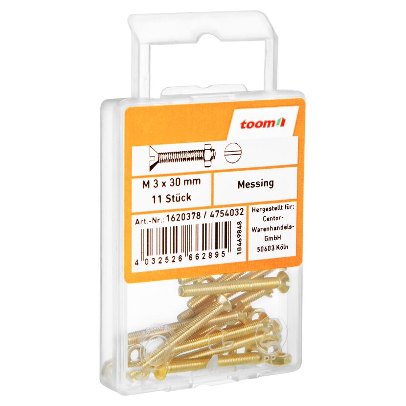 Senkkopfschrauben M 3 x 30 mm DIN 963 11 Stück