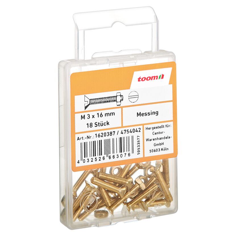 toom Senkschrauben M3 x 16 mm 18 Stück