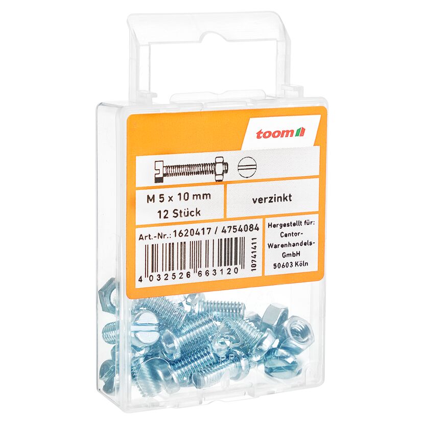 Zylinderschrauben M5 x 10 mm verzinkt DIN 84 12 Stück