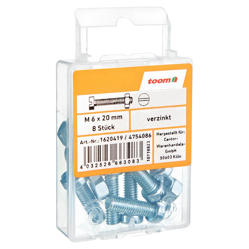 Zylinderschrauben M6 x 20 mm DIN 84 8 Stück