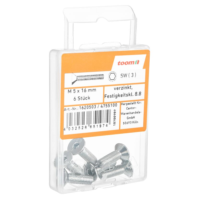 Senkschrauben M5 x 16 mm DIN 7991 6 Stück