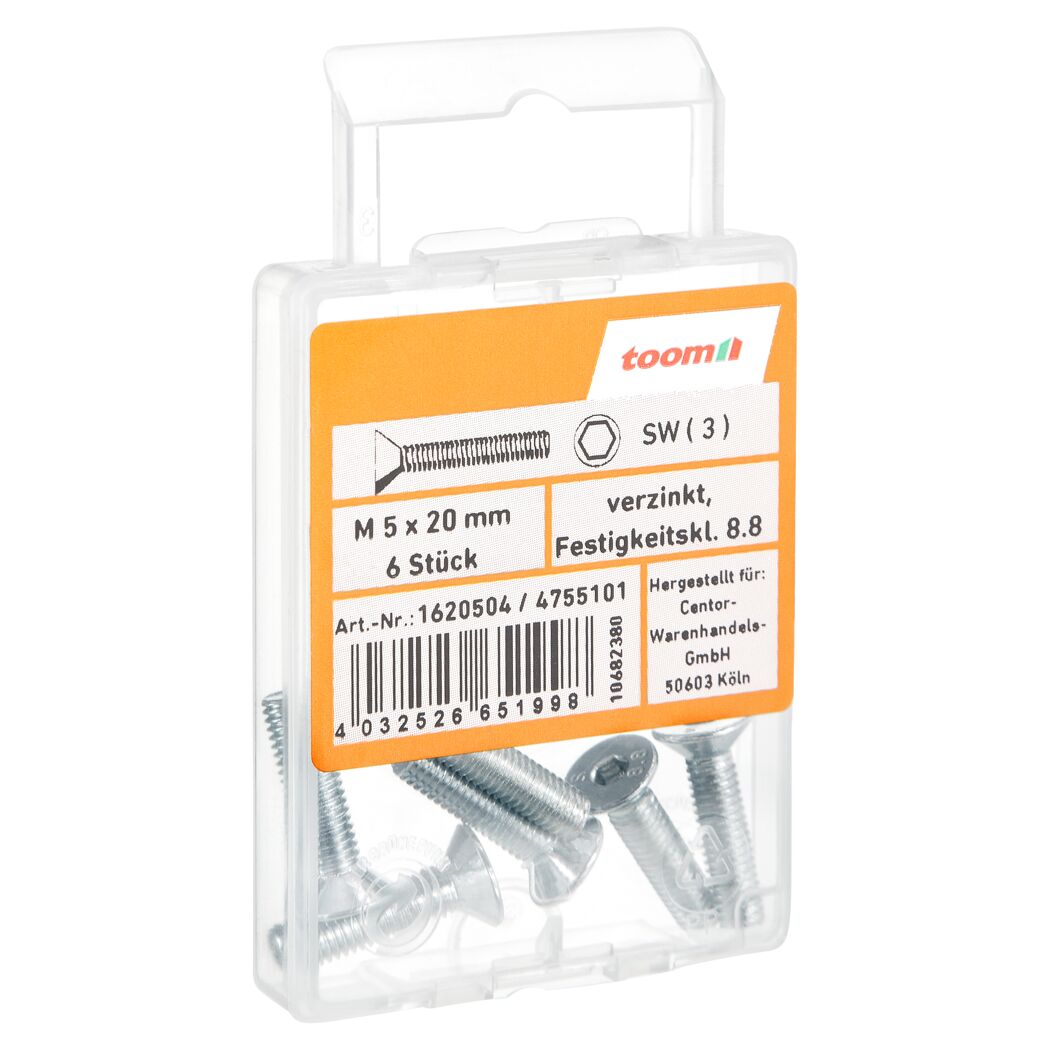 Senkschrauben M5 x 20 mm DIN 7991 6 Stück