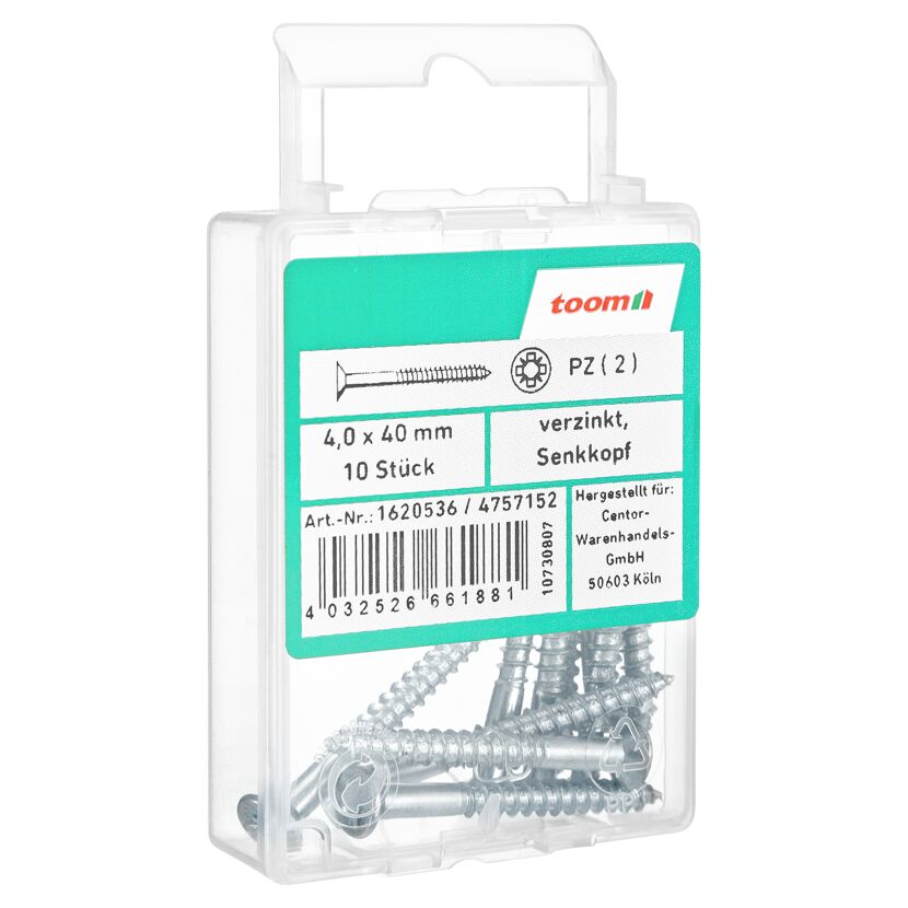 Dübelschrauben Ø 4,0 x 40 mm DIN 7997 10 Stück