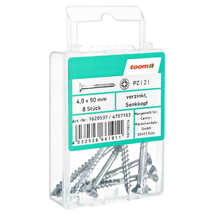 Dübelschrauben Ø 4,0 x 50 mm DIN 7997 8 Stück