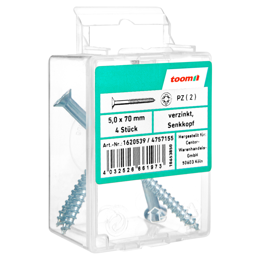 Dübelschrauben Ø 5,0 x 70 mm DIN 7997 4 Stück