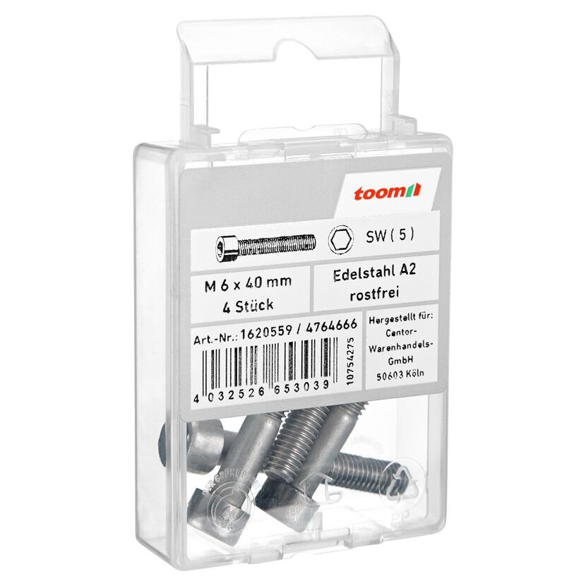 Zylinderschrauben M6 x 40 mm A2-70 DIN 912 4 Stück