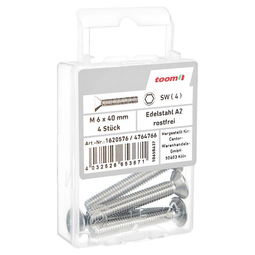 Senkschrauben M6 40 mm 4 Stück