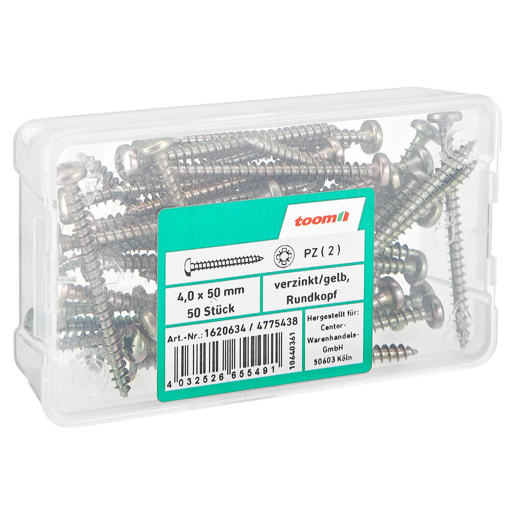 Spanplattenschrauben 'Basic' Ø 4,0 x 50 mm PZ2 50 Stück