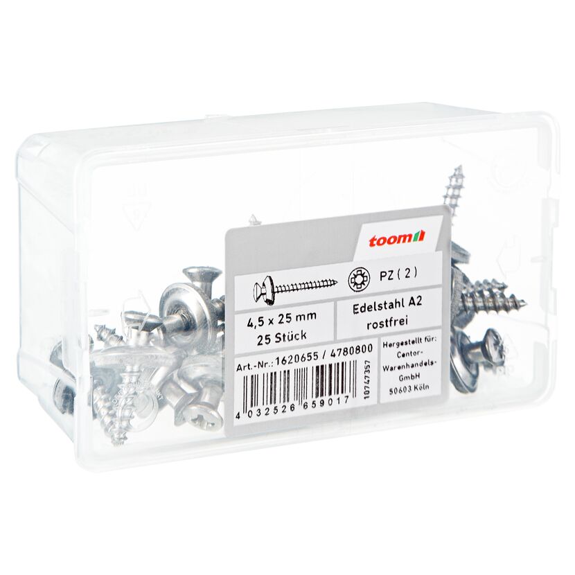 Spenglerschrauben Ø 4,5 x 25 mm A2 DIN 7995 25 Stück