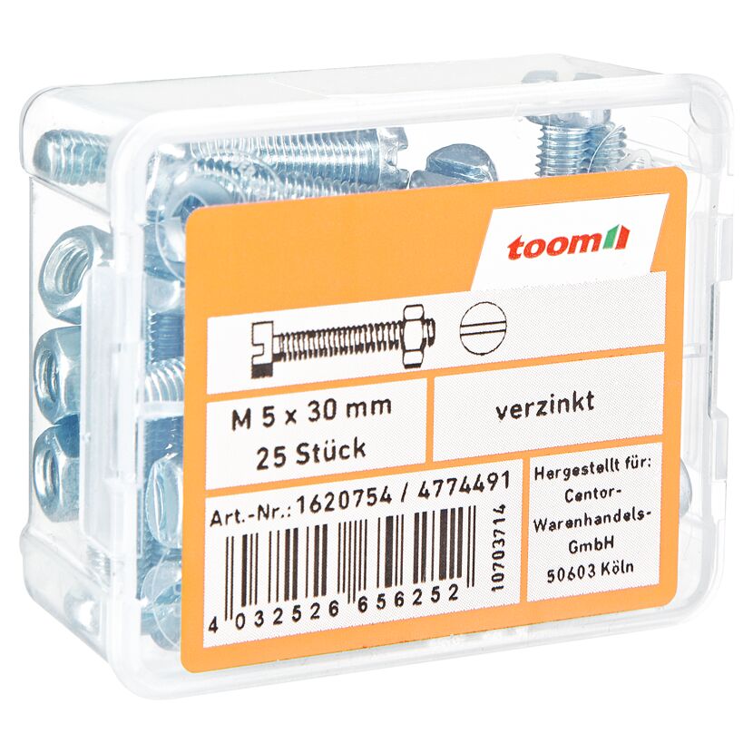 Zylinderschrauben M5 x 30 mm verzinkt DIN 84 25 Stück
